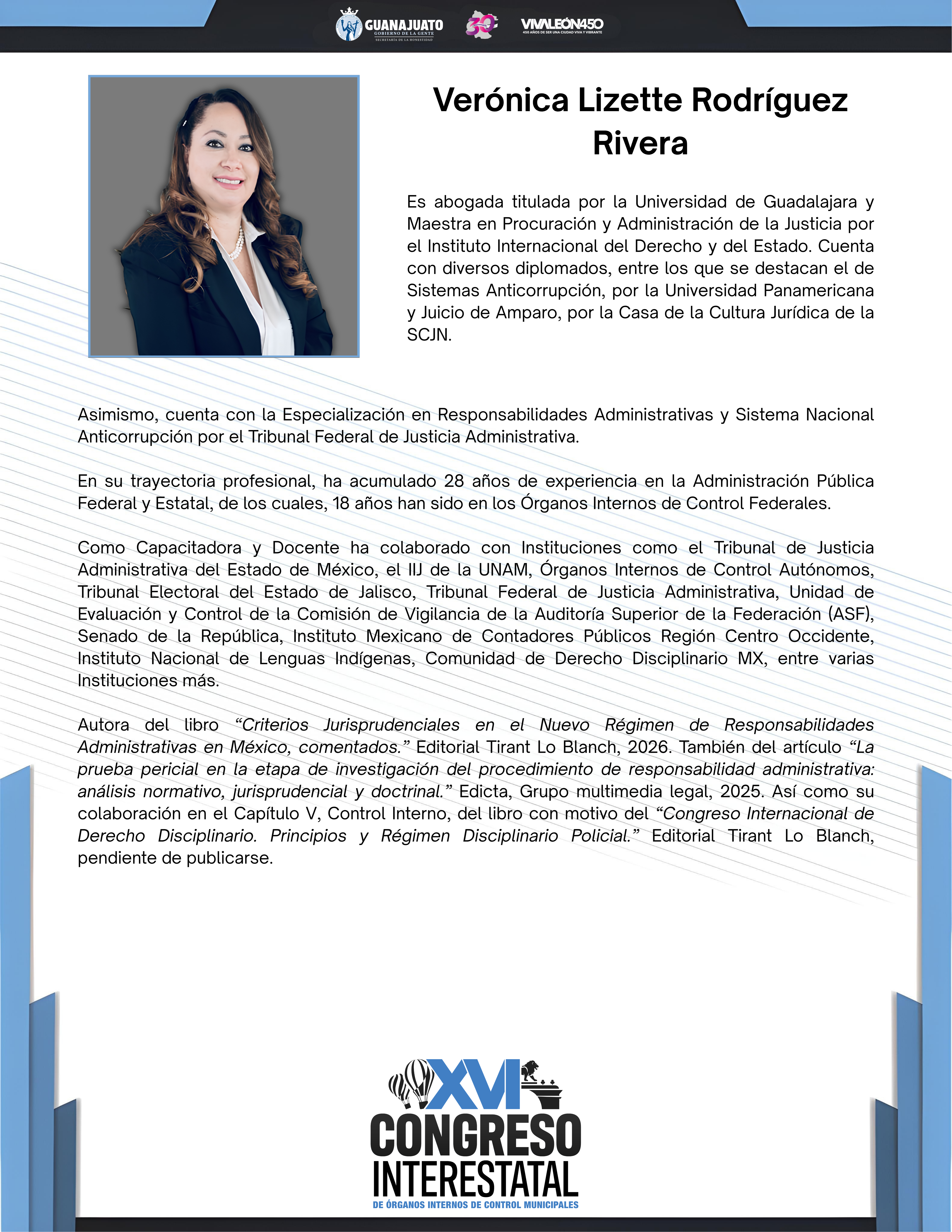 Semblanza Mtra. Ver&oacute;nica Lizette Rodr&iacute;guez Rivera