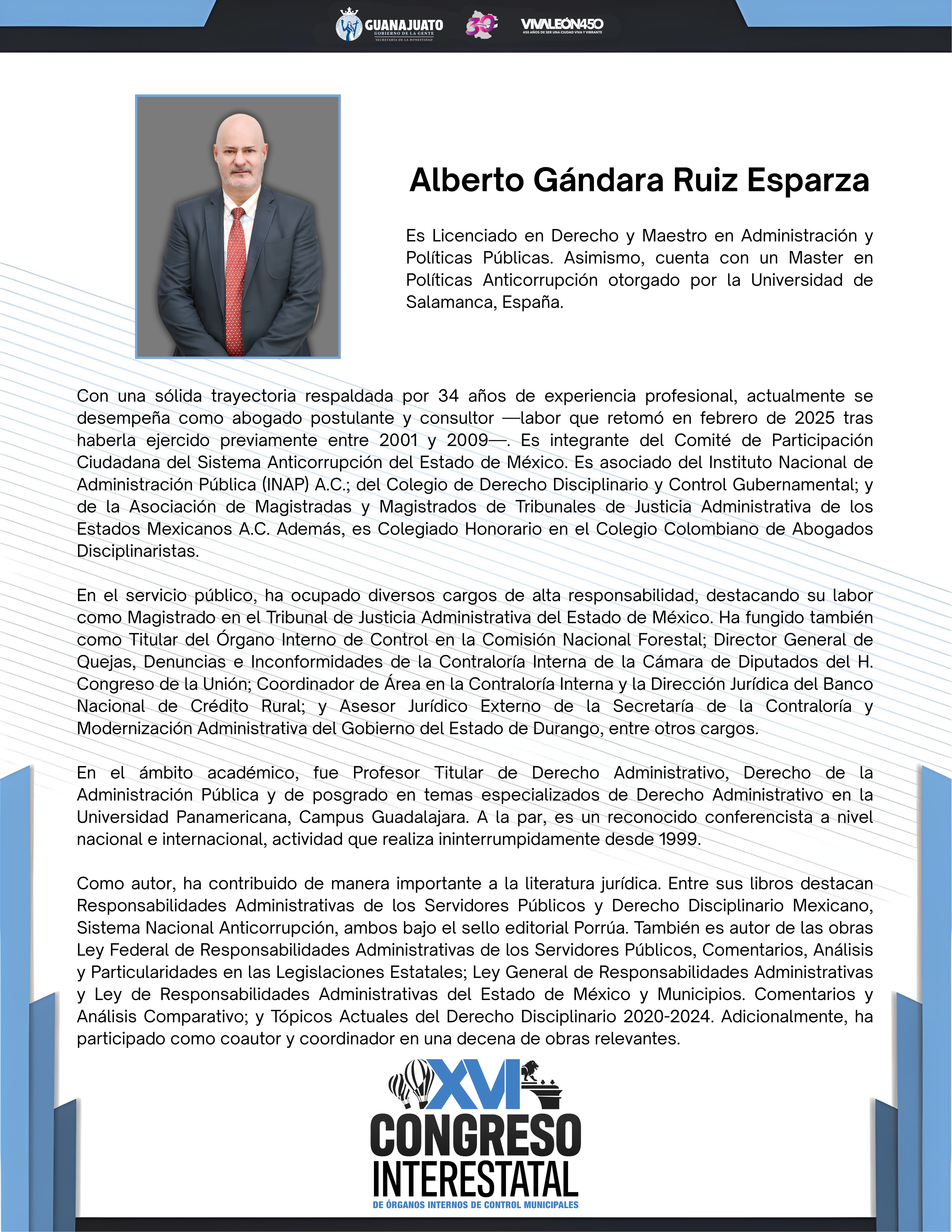 Semblanza Mtro. Alberto G&aacute;ndara Ruiz Esparza
