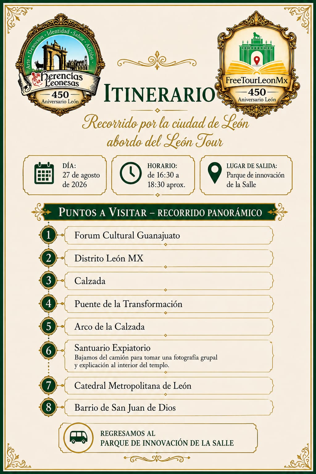 Itinerario tur&iacute;stico del XVI Congreso